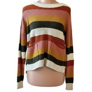 Madewell Patch Pocket Pullover Sweater in Walton Stripe Women’s Small